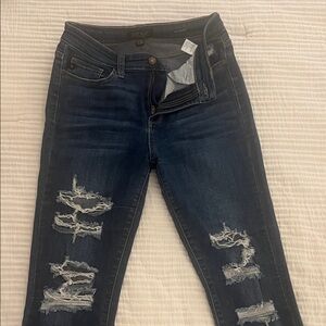 Judy Blue Dark Distressed Skinny Jeans
